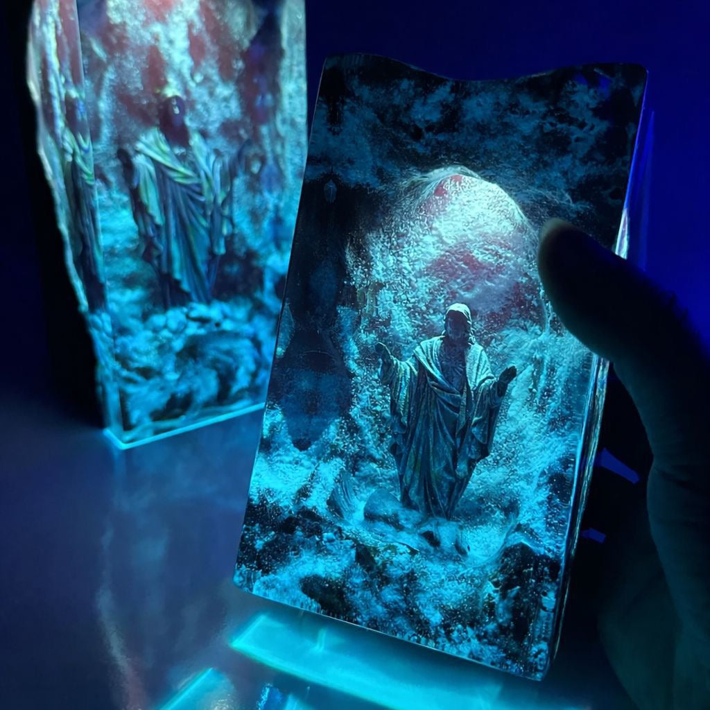 James Handcrafted Jesus Resin Led Lamp