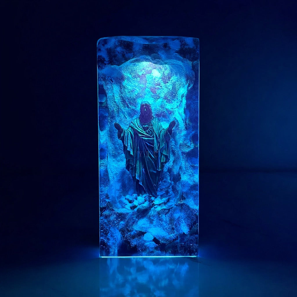 James Handcrafted Jesus Resin Led Lamp