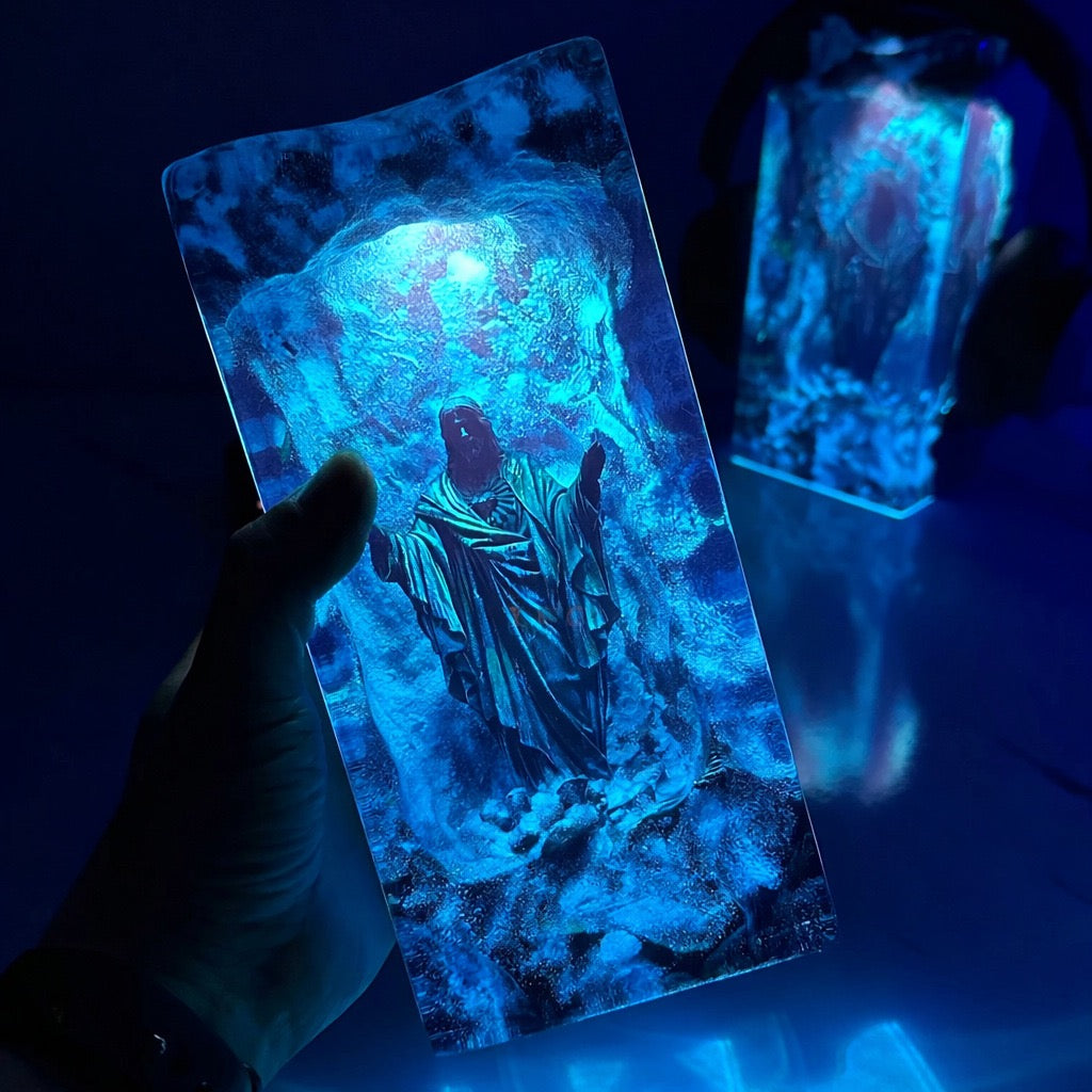 James Handcrafted Jesus Resin Led Lamp